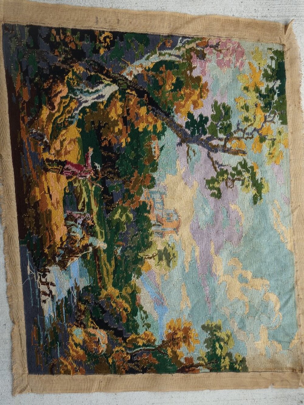Vntg – ROYAL PARIS Cignaroli #476 Finished Needlework Tapestry – approx. 31”x25”
